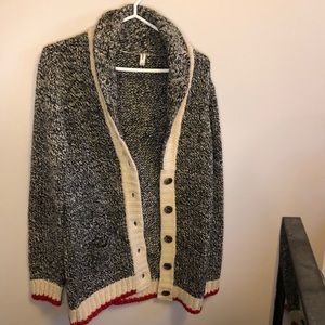 Wool sock monkey type cardigan size Medium